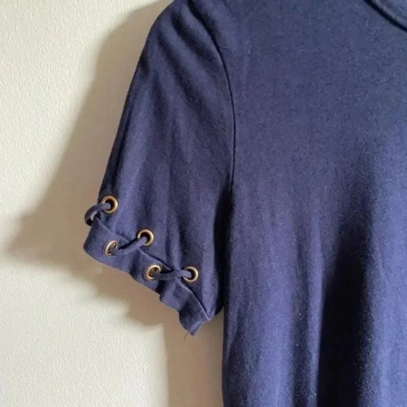 Michael Kors Blue T shirt Laced Sleeves - Picture 3 of 9